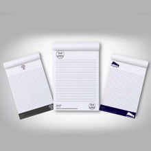 Bloco Timbrado Receituário Sulfite 90g - 14x20cm 4x0 cores c/ 100 fls - Acabamento Colado - Gráfica Globalcards