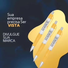 Caneta Plástica Personalizada com Detalhe Emborrachado Mod 511 Magna - Gráfica Globalcards
