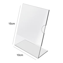 Display de Mesa em L 10x15 cm com Porta Folheto QR code Placa Pix Acrílico Transparente 2mm
