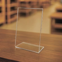 Display de Mesa em L 10x15 cm com Porta Folheto QR code Placa Pix Acrílico Transparente 2mm - Gráfica Globalcards
