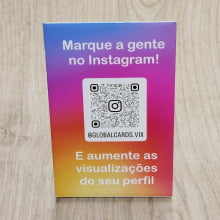 Display de Mesa QR Code Personalizado 9x13,5 cm Pix Instagram Google Avaliações Acrílico 2mm - Gráfica Globalcards