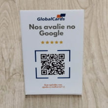 Display de Mesa QR Code Personalizado 9x13,5 cm Pix Instagram Google Avaliações Acrílico 2mm - Gráfica Globalcards