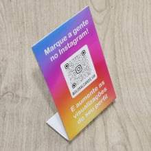 Display de Mesa QR Code Personalizado 9x13,5 cm Pix Instagram Google Avaliações Acrílico 2mm - Gráfica Globalcards