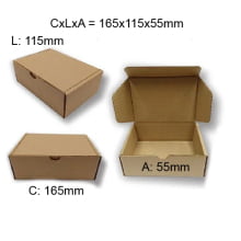 Caixa de Papelão S-0 PP Tamanho 165x115x60mm Envio Correios